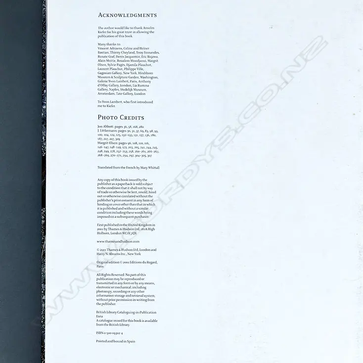 DANIEL ARASSE: ANSELM KIEFER Image 1++